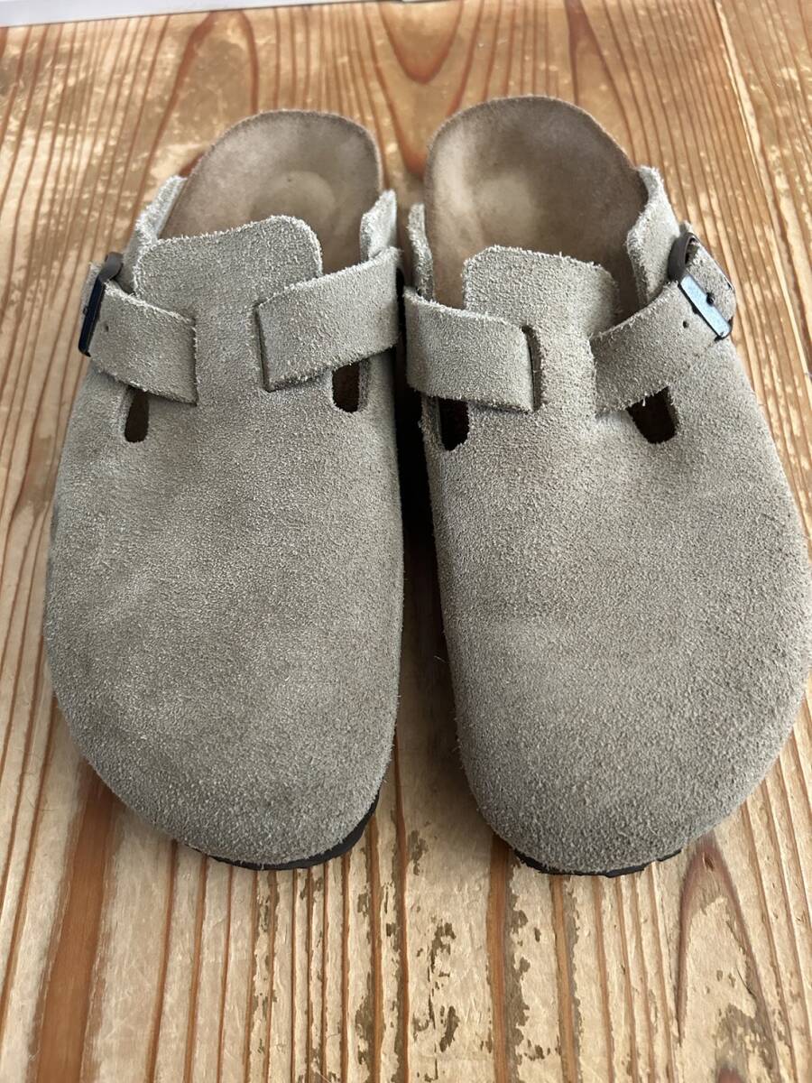 箱付 BIRKENSTOCK BOSTON スウェード ベージュ系 サイズ39 25センチ 程度良 ビルケンシュトック ボストン_画像4