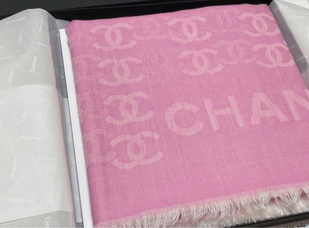 CHANEL シャネル ストール ピンク ココマーク ショール マフラー CHANEL シャネル ストール ピンク ココマーク ショール マフラー