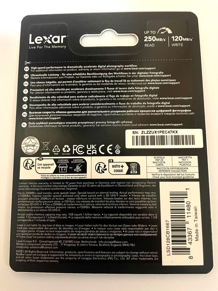 Lexar Professional SDカード　128GB