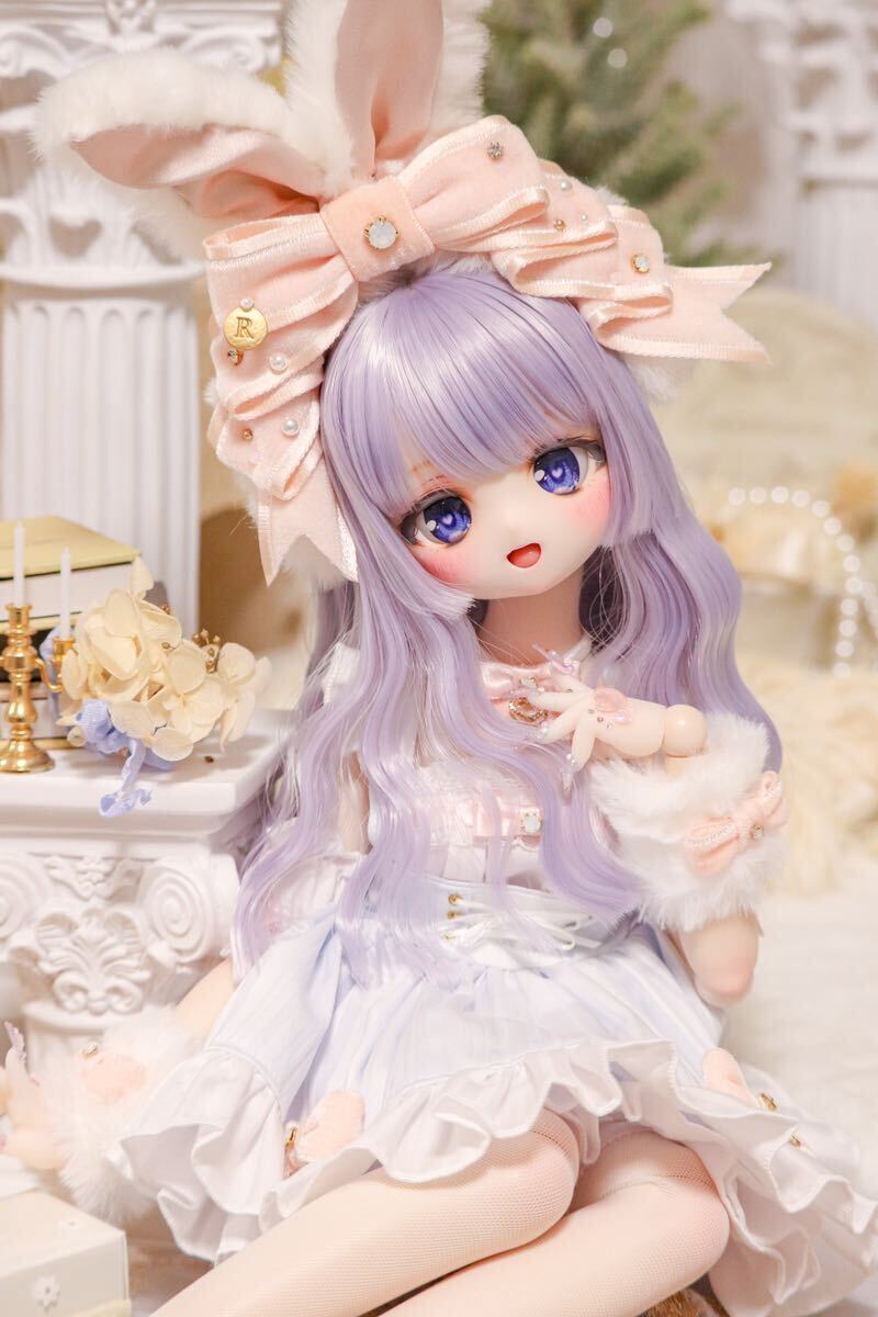 ＊labear＊ DDH-01 セミホワイト肌☆ 開口 カスタムヘッド＋自作アイ4種類＋舌パーツ☆ MDD ドルフィードリーム _画像3