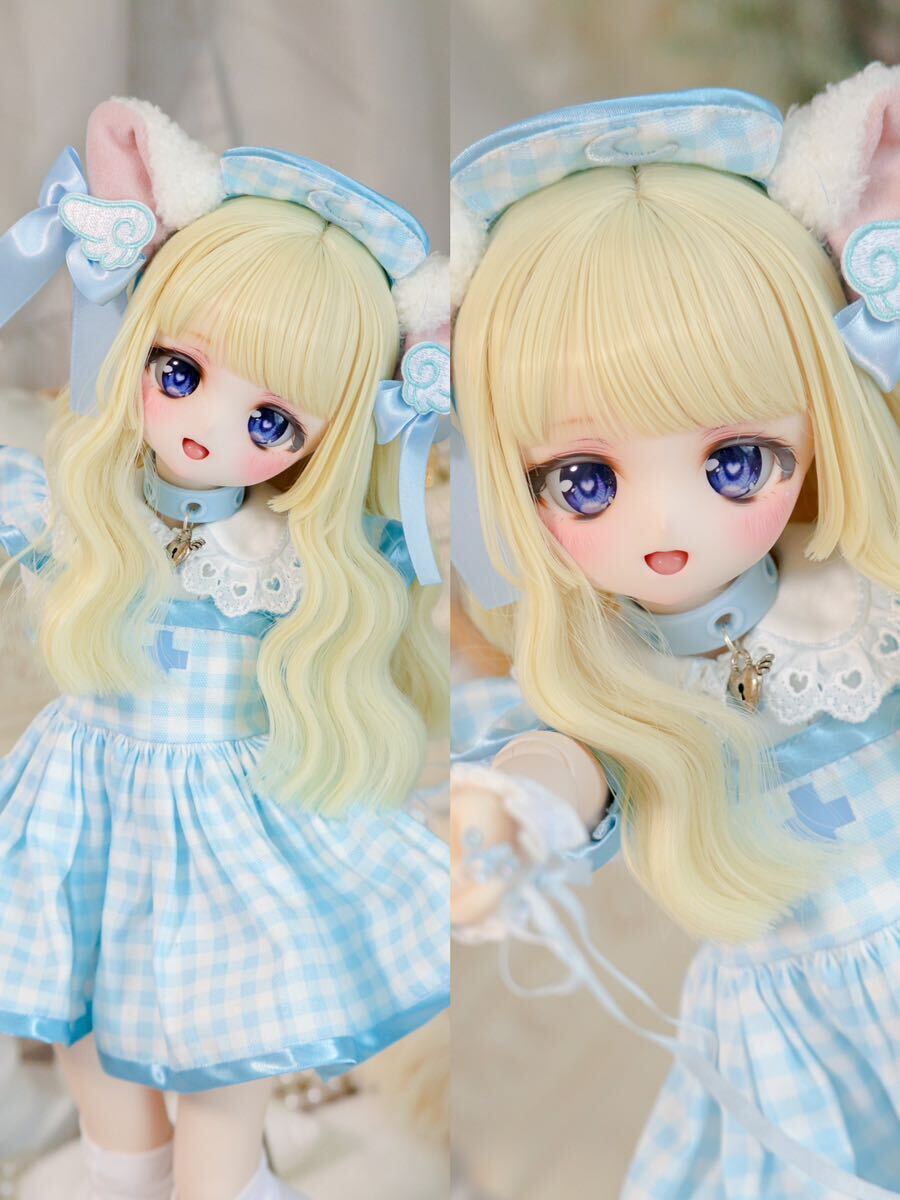 ＊labear＊ DDH-01 セミホワイト肌☆ 開口 カスタムヘッド＋自作アイ4種類＋舌パーツ☆ MDD ドルフィードリーム _画像7