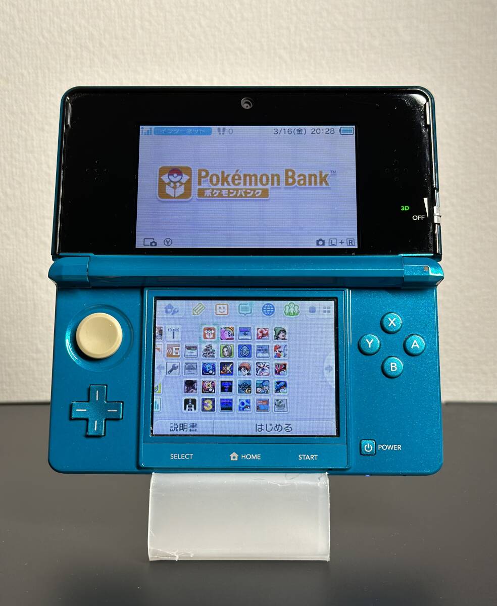 ニンテンドー 3DS アクアブルー - ポケモンバンク・ポケムーバー　+　VC 8作品　+　その他19作品 　ダウンロード済み _画像1