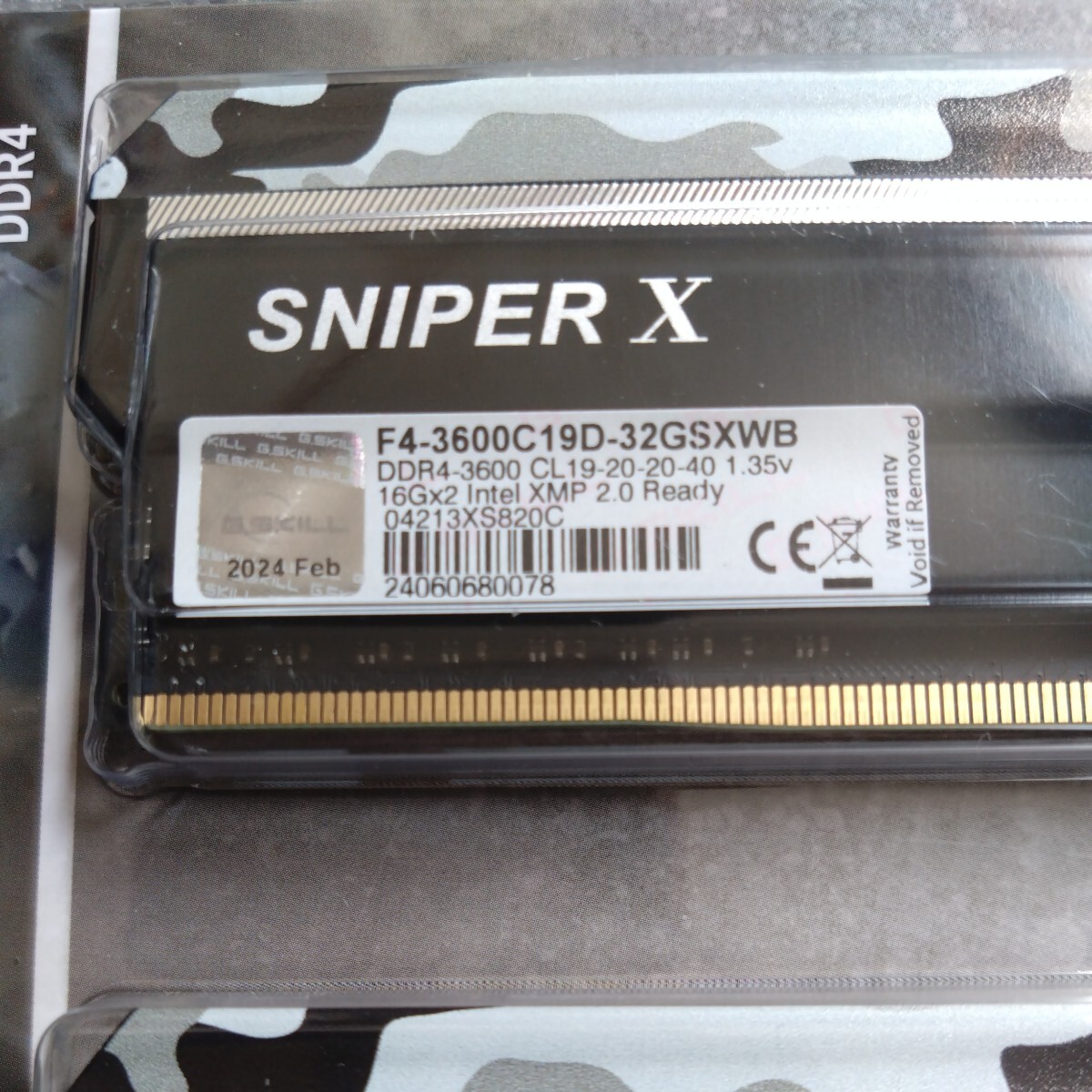 G.SKILL 32GB (2 x 16GB) Sniper Xシリーズ DDR4 PC4-28800 3600MHz _画像3