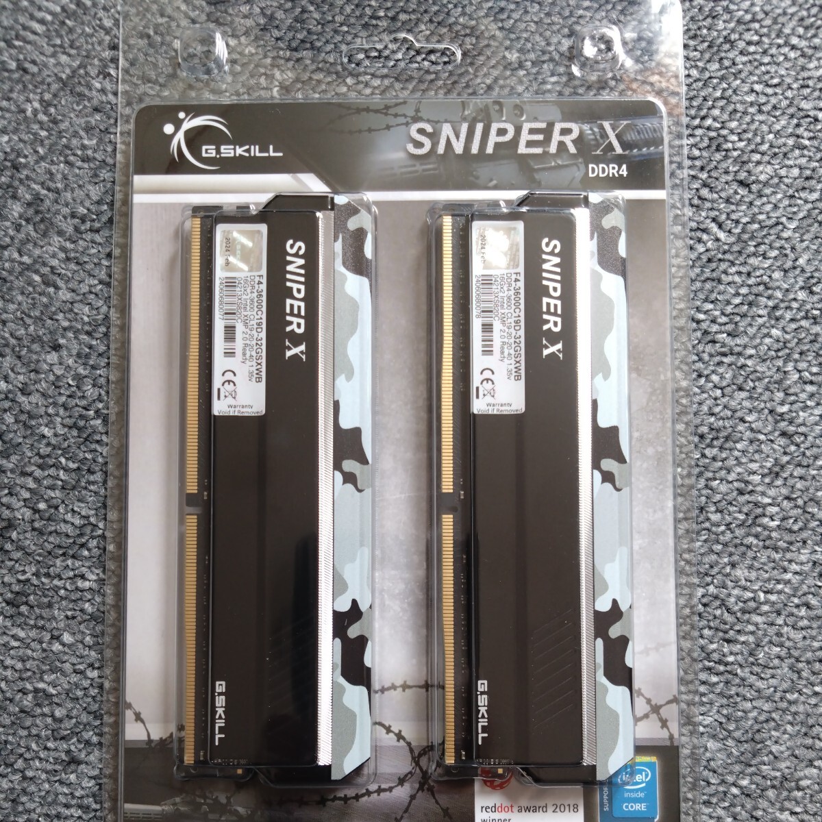 G.SKILL 32GB (2 x 16GB) Sniper Xシリーズ DDR4 PC4-28800 3600MHz _画像1