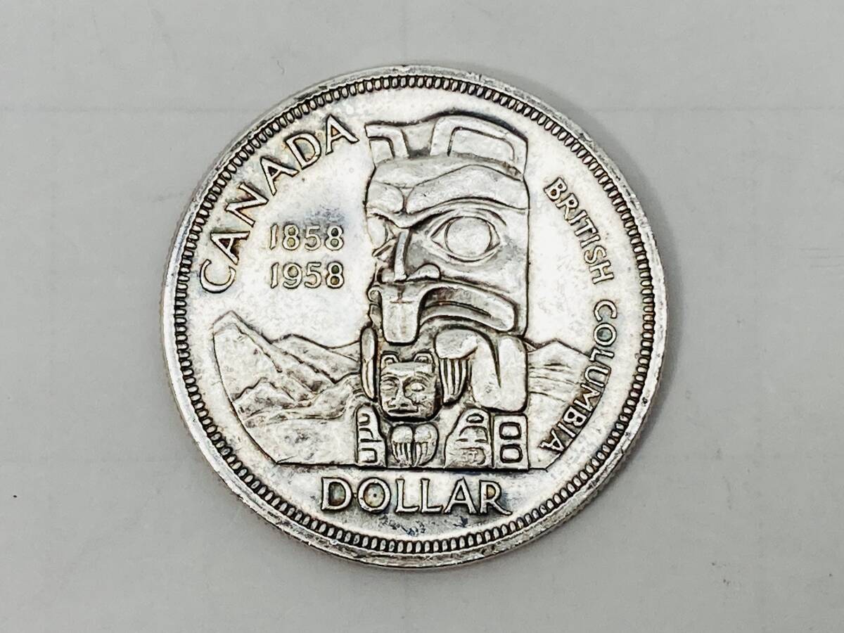 カナダ銀貨★ BRITISH COLUMBIA 1＄ ★1958★並品!!_画像1