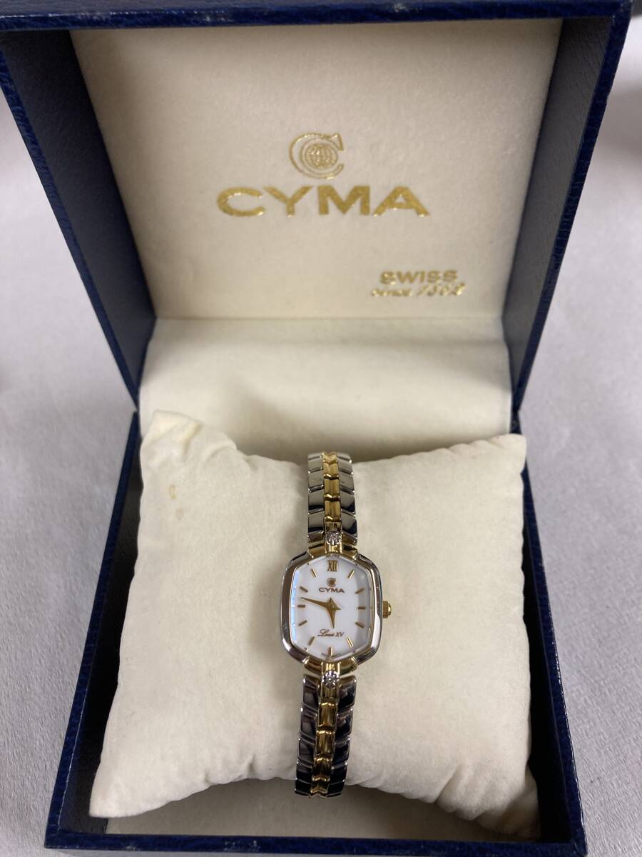 １円スタート！【CYMA 】Louis XV 2015　2Pダイヤ クオーツ　レディースブレス腕時計 Swiss_画像1