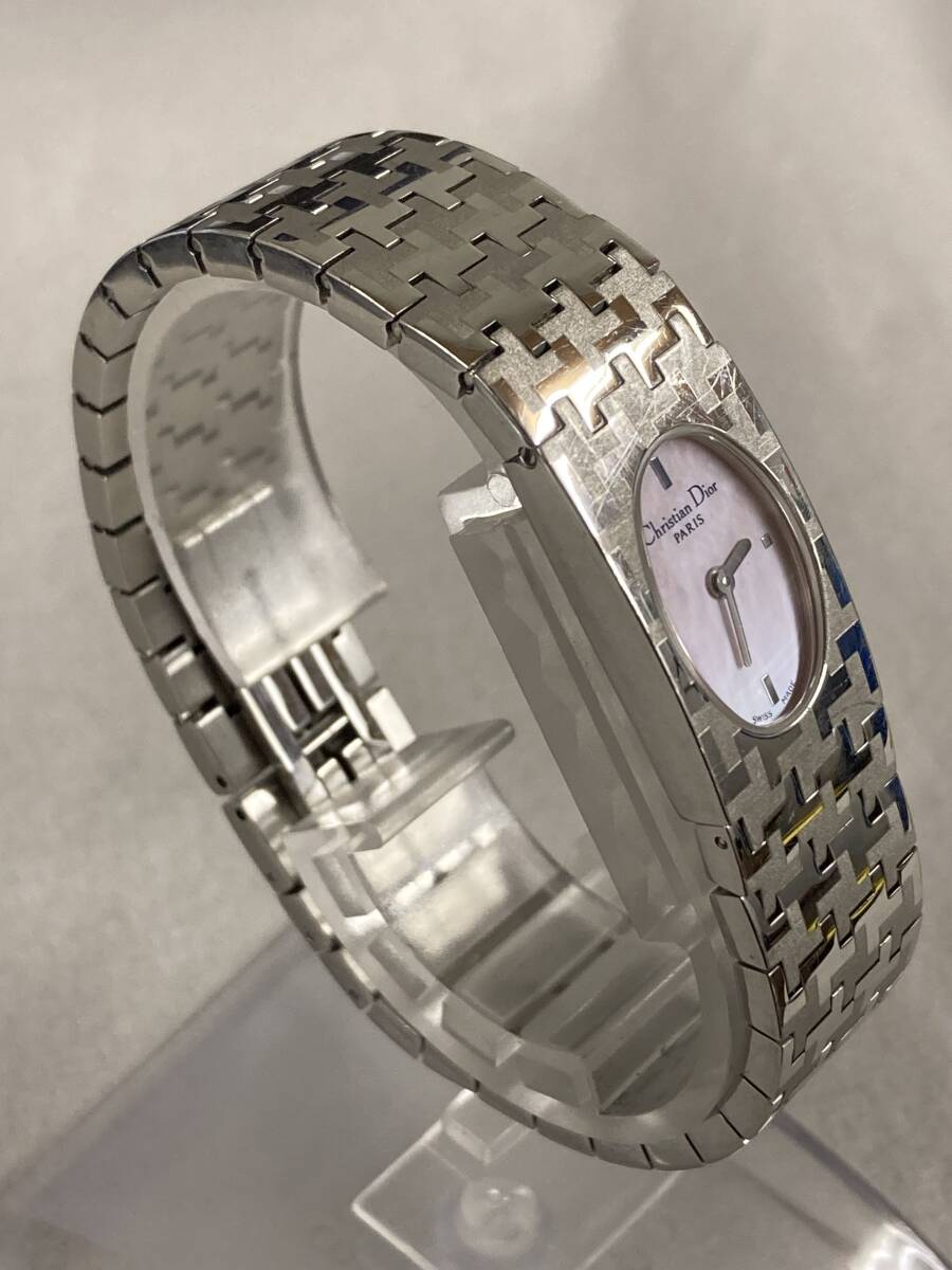 １円スタート！クリスチャンディオール Dior QZ D70-100 ピンクシェル文字盤 レディース腕時計の画像2
