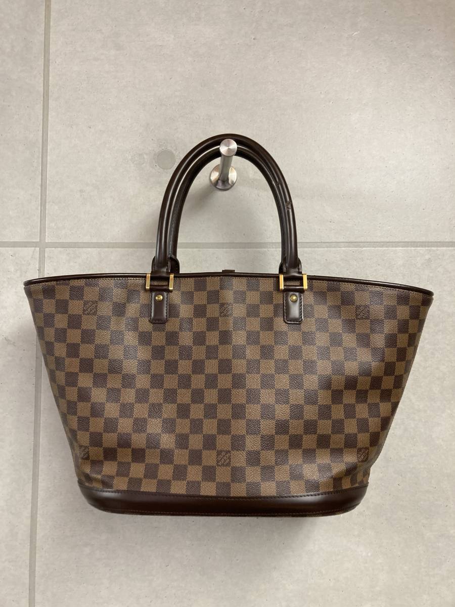 １円スタート！LOUIS VUITTON ルイヴィトン　 ダミエ マノスク　レディース トートバッグ　ブラウン_画像3