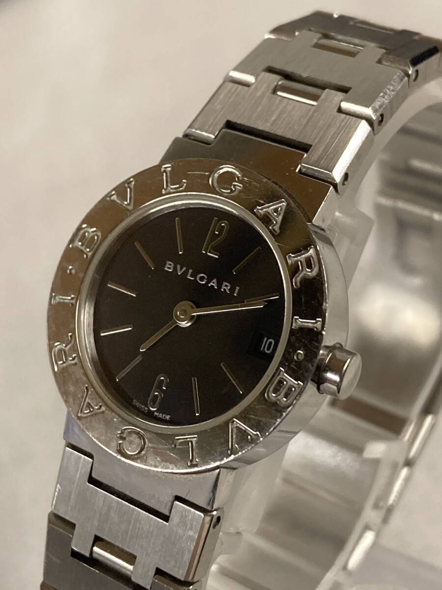 １円スタート！【美品】BVLGARI ブルガリ BB23SS ブルガリブルガリ クオーツ デイト 腕時計 SS レディース シルバー_画像2