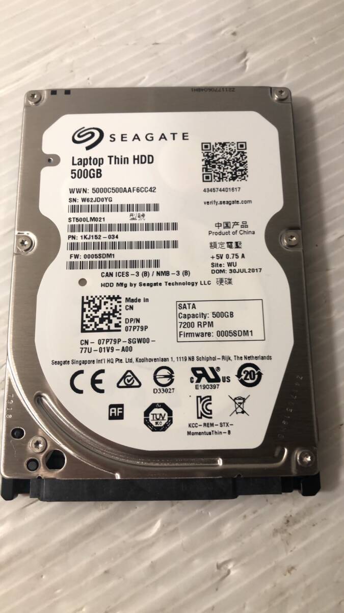 SEAGATE　13476時間　ST500LM021-1KJ152　2.5インチ 500GB 7200rpm 7mm厚　送料込み価格で安心。_画像1