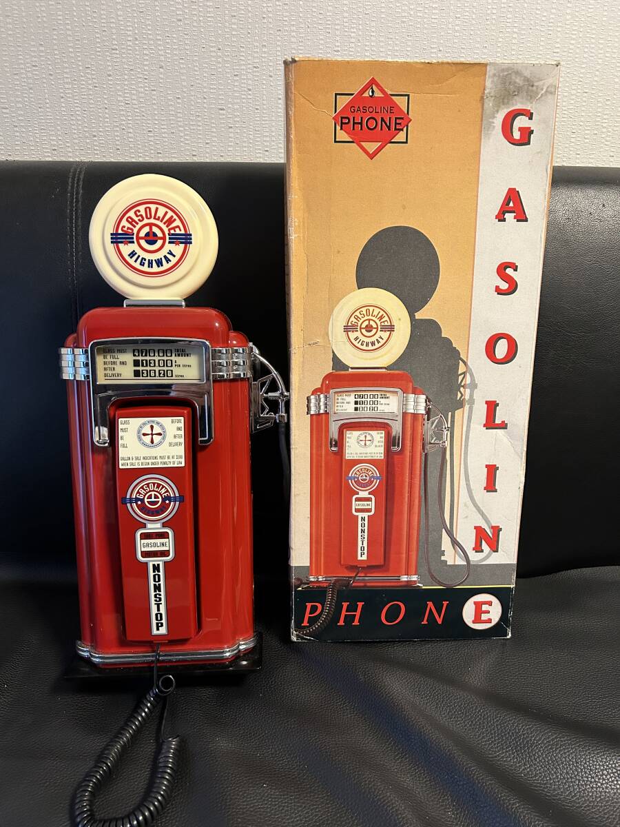  little with translation / Vintage * gasoline stand gasoline highway pump type telephone machine light up * America miscellaneous goods 