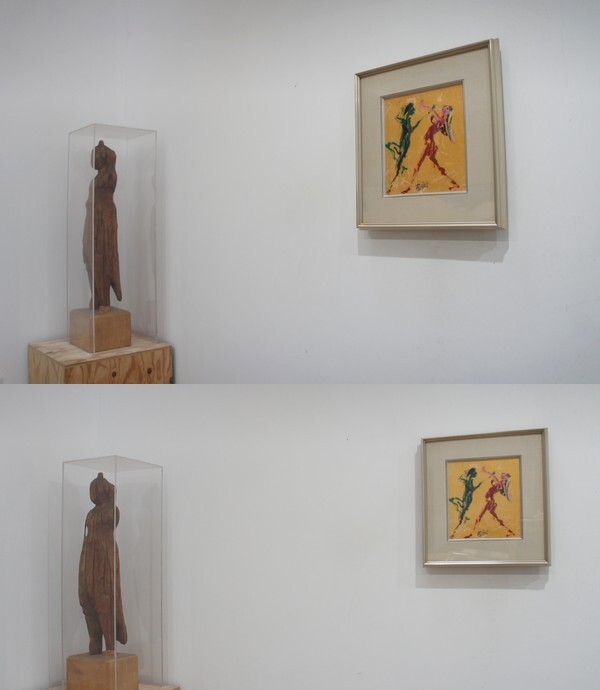 ＊幸寿「作品(踊るニンフ)」金紙に油彩　荒々しい筆致とマチエールが魅力です。東京国立近代美術館収蔵　秀作です。真作保証_画像6