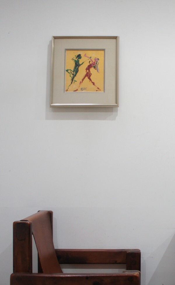 ＊幸寿「作品(踊るニンフ)」金紙に油彩　荒々しい筆致とマチエールが魅力です。東京国立近代美術館収蔵　秀作です。真作保証_画像7
