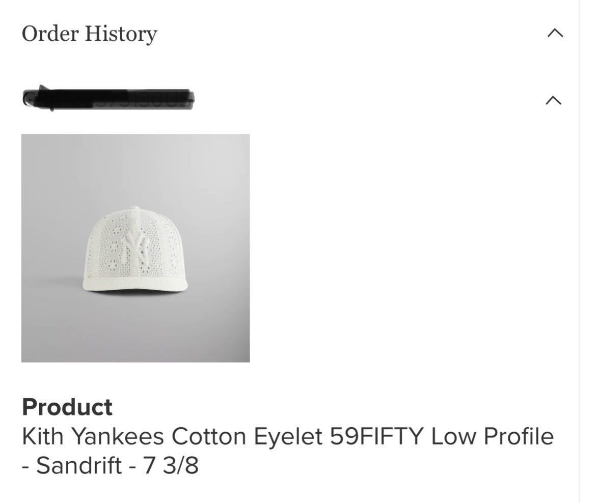 Kith Yankees Cotton Eyelet 59FIFTY Low Profile - Sandrift - 7 3/8 キャップ　ニューエラ_画像2