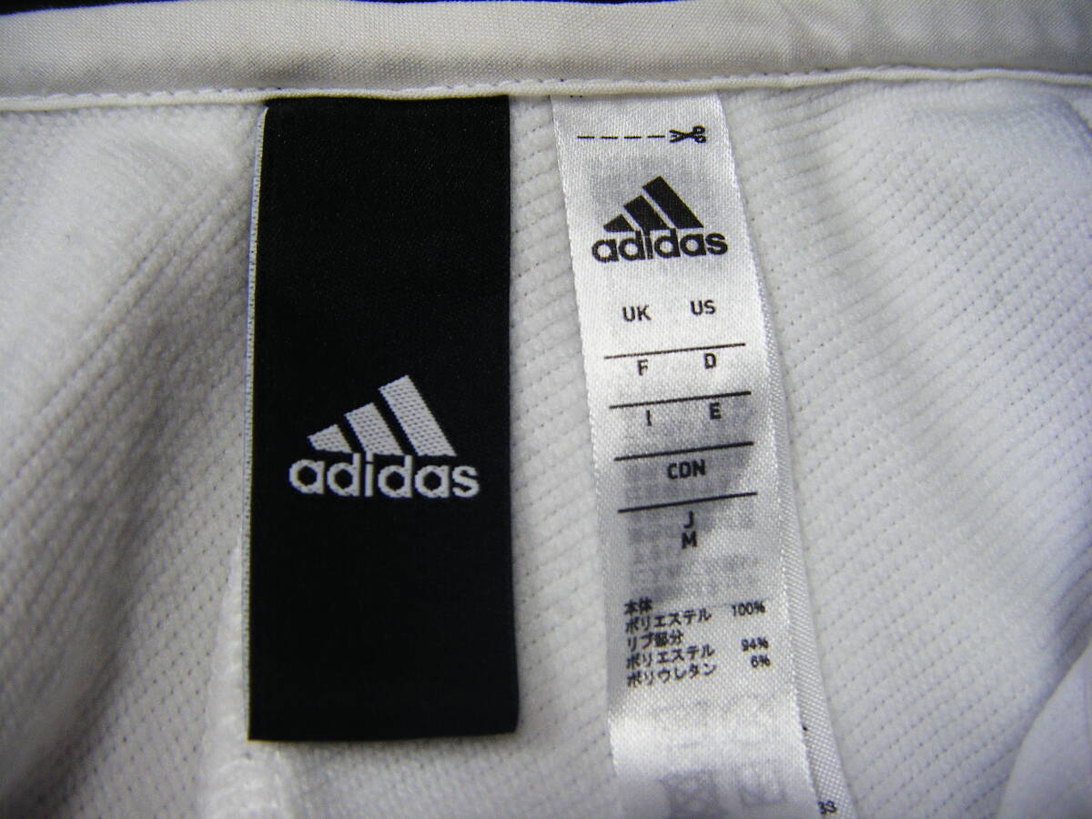 即決 極美品 adidas 高機能 ジャージ上下 レディース 上着Ｍ ズボンＳ(白×黒）16,478円 スウェット ストレッチ 反射 指穴 ジョガーパンツの画像2