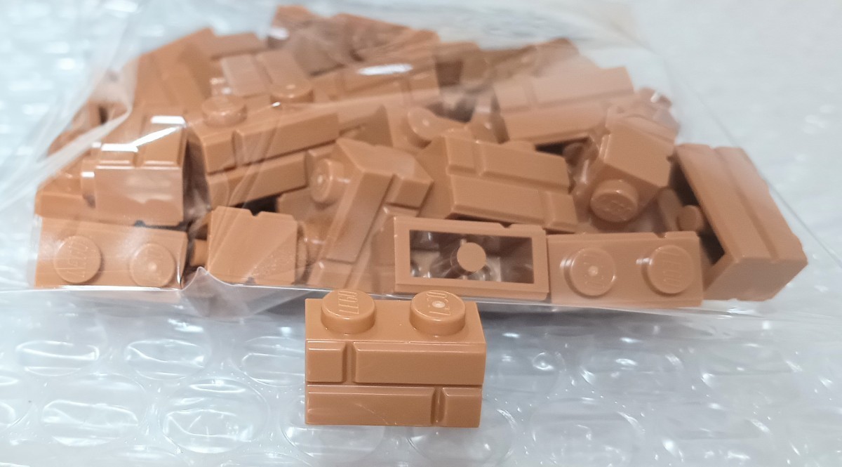50個 ミディアムダークフレッシュ レンガ LEGO レゴ 未組み立て 未使用 パーツ 部品の画像1