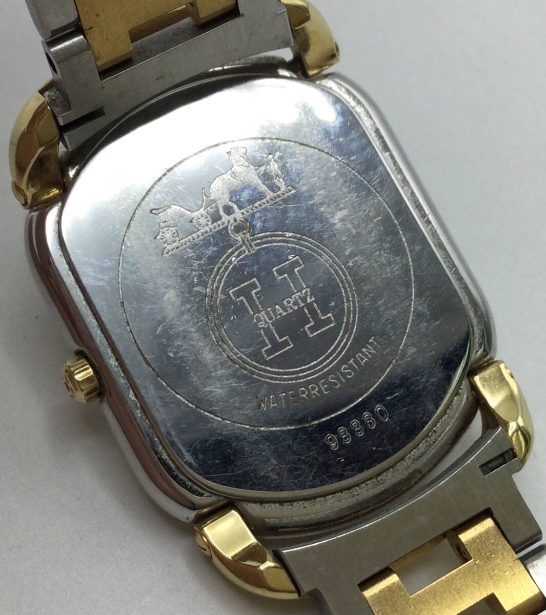 BB14●＜QZ/電池交換済み＞腕時計 HERMES エルメス ラリー クォーツ 2針 純正ベルト 現状品 ●の画像9