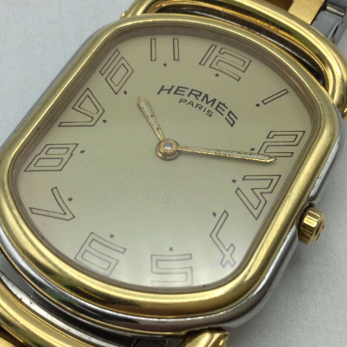BB14●＜QZ/電池交換済み＞腕時計 HERMES エルメス ラリー クォーツ 2針 純正ベルト 現状品 ●の画像4