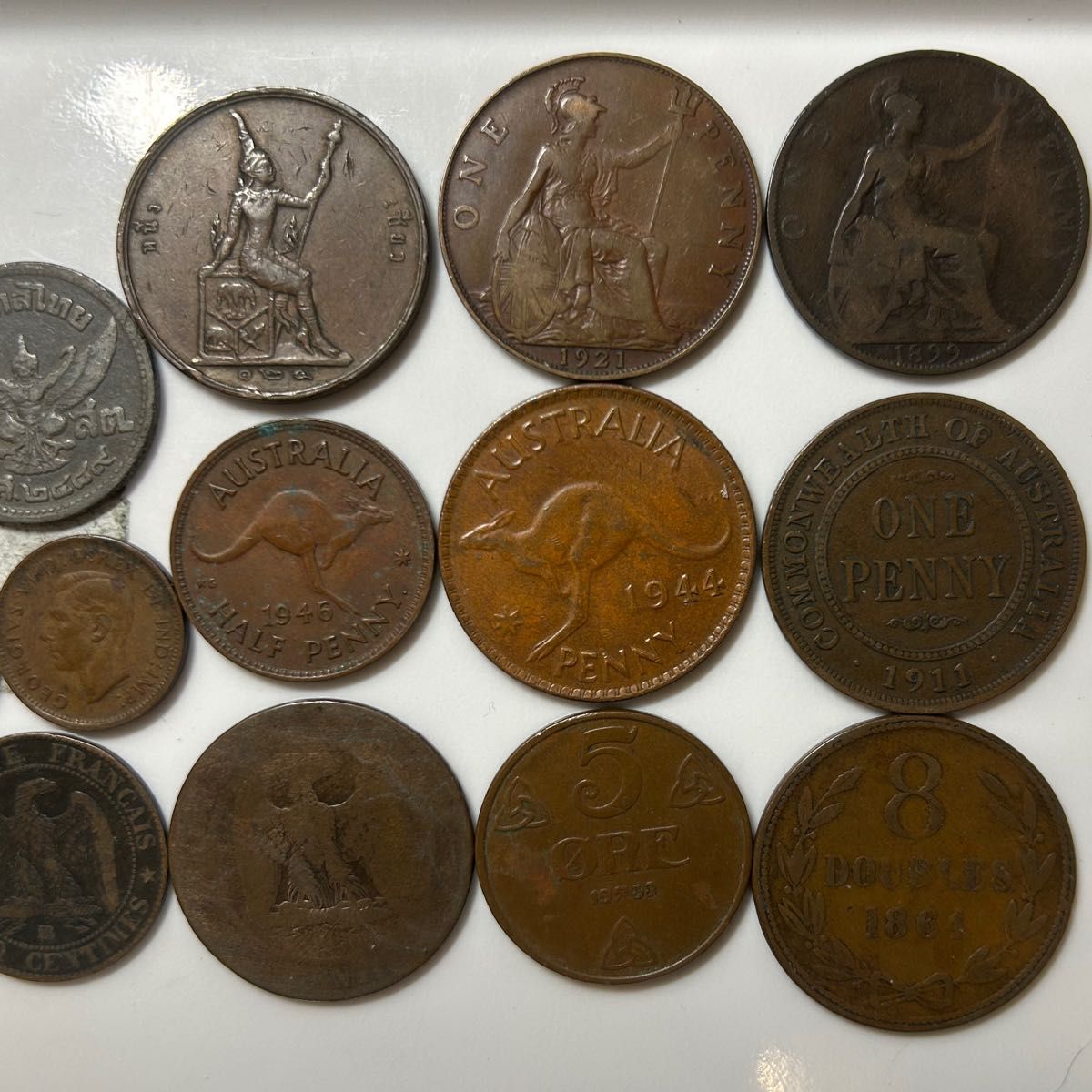 世界の珍銅貨　20枚　イギリス　オーストラリア　タイ　など　古銭　銅貨　