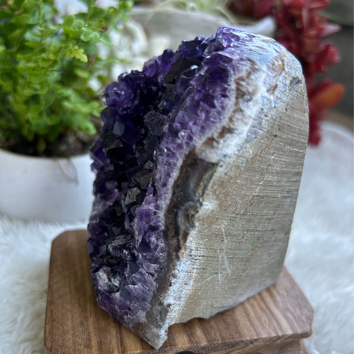 超綺麗　高品質　ウルグアイ産アメジストドームクラスター 美濃紫　天然石　原石