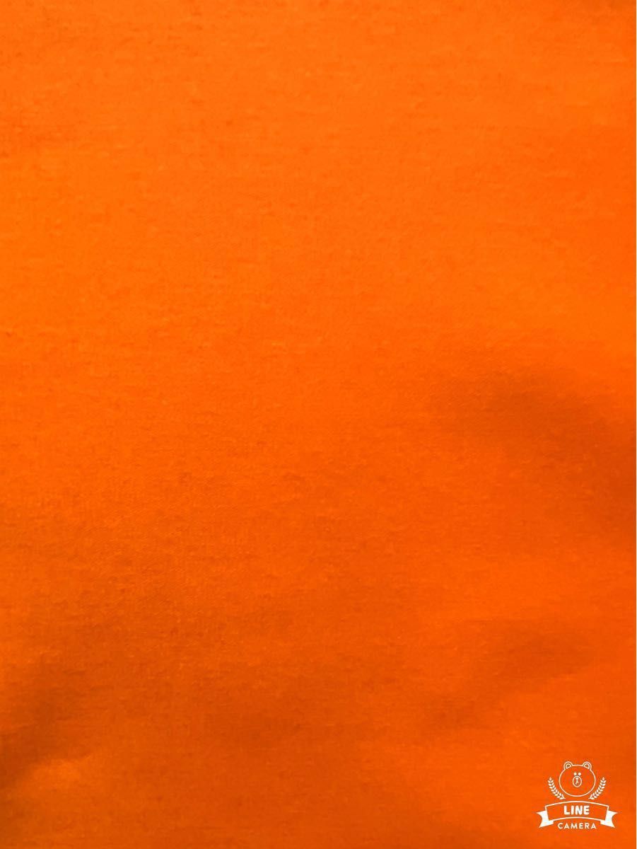 (キ52)オレンジ色のコットン100%ブロード(生地幅108cm×長さ１m)