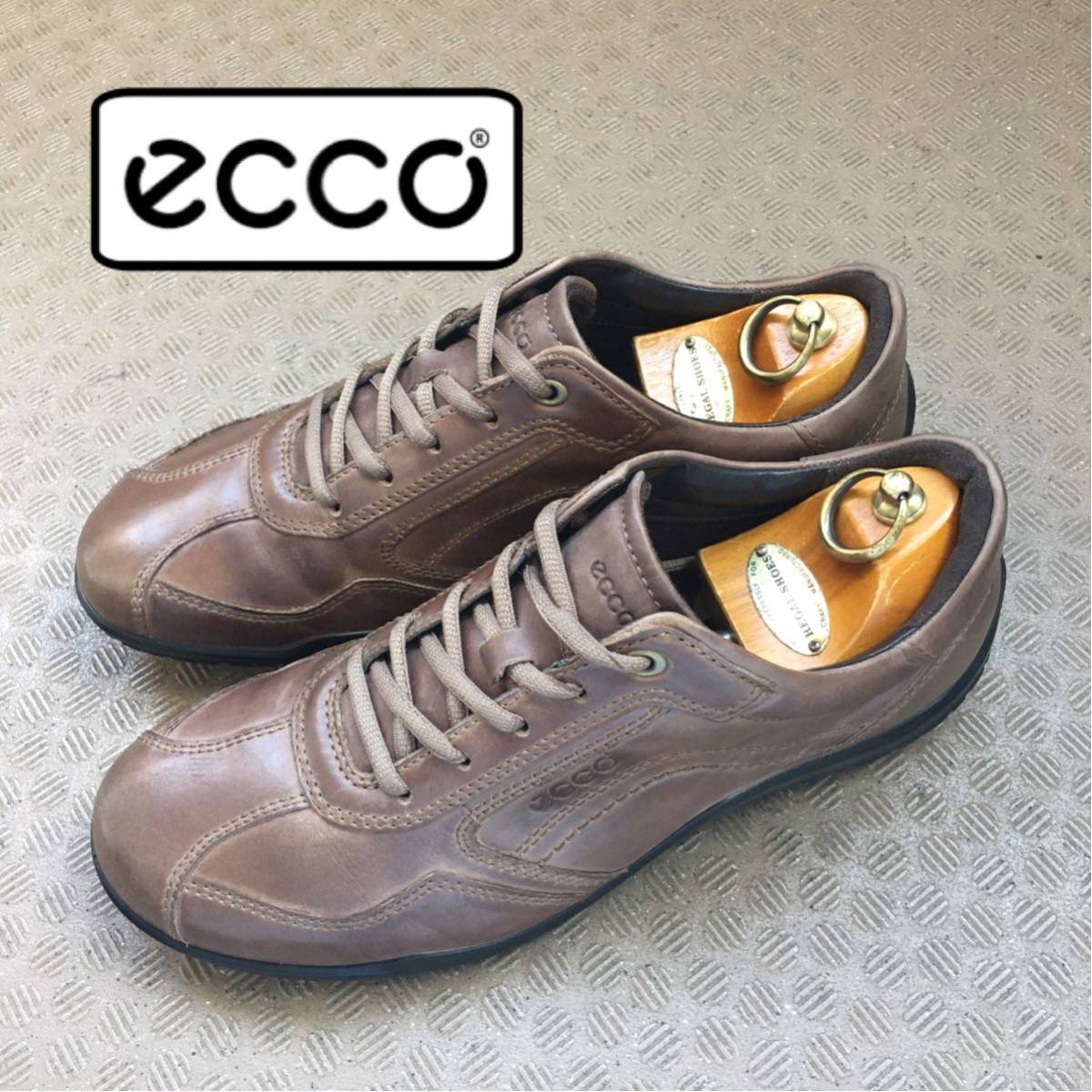 *[ ecco ]* men's leather comfort shoes walking sneakers * size 42