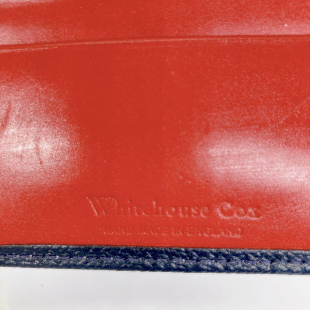 美品ホワイトハウスコックス 2つ折り財布 ロンドンカーフ　ネイビー　レザー_画像8