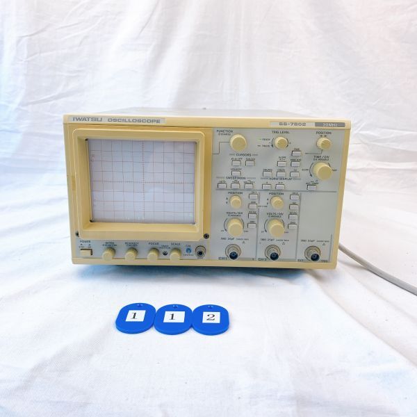 T112GC IWATSU OSCILLOSCOPE SS-7802 オシロスコープ 岩通 通電のみ確認済み ジャンク_画像1