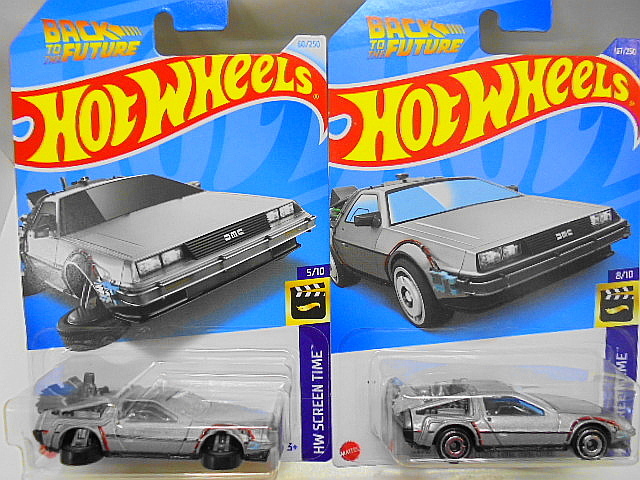 Hotwheels バックトゥザフューチャー ホットウィール ミニカー 2種セット BTTF 映画 デロリアン ホバーモード_画像1