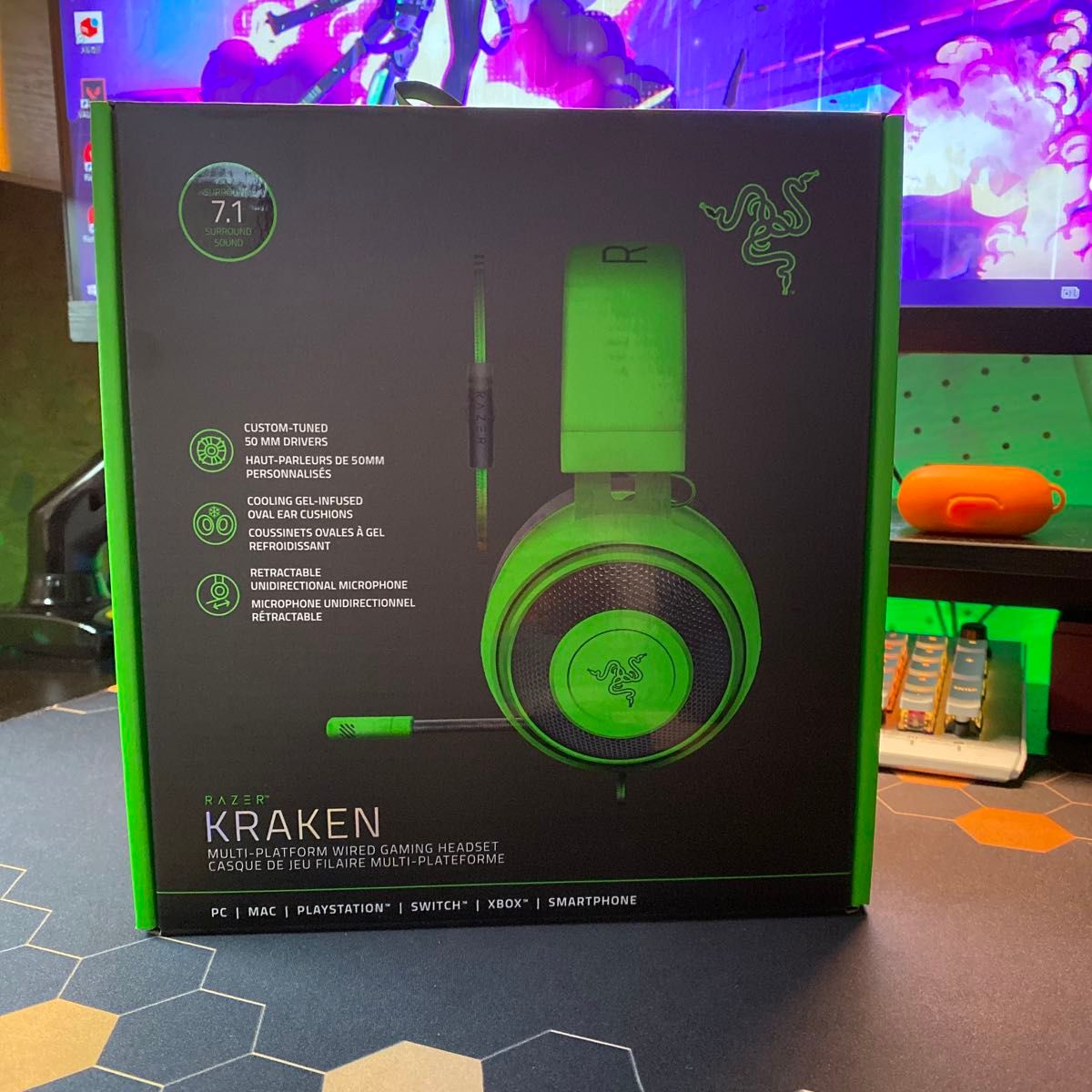 RAZER KRAKEN のゲーミングヘッドセットです。          動作確認済み。付属品完備