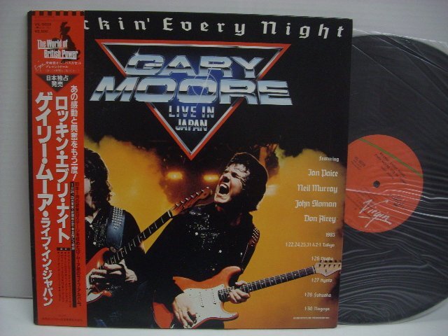 [帯付ダブルジャケLP] GARY MOORE ゲイリー・ムーア / ROCKIN' EVERY NIGHT ロッキン・エブリ・ナイト 国内盤 ビクター VIL-6039◇60320_画像1