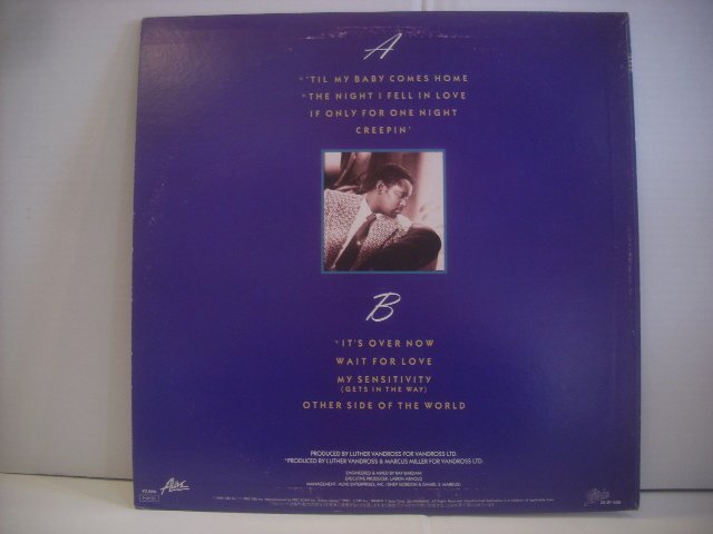 ● LP ルーサー・ヴァンドロス / マンハッタン・ナイト・ラブ LUTHER VANDROSS THE NIGHT I FEEL IN LOVE 1985年 28・3P-595 ◇r60322_画像2