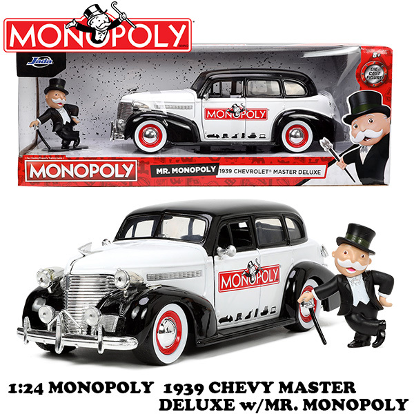 1:24 MONOPOLY 1939 CHEVY MASTER DELUXE w/ MR. MONOPOLY【モノポリー】ミニカー_画像1