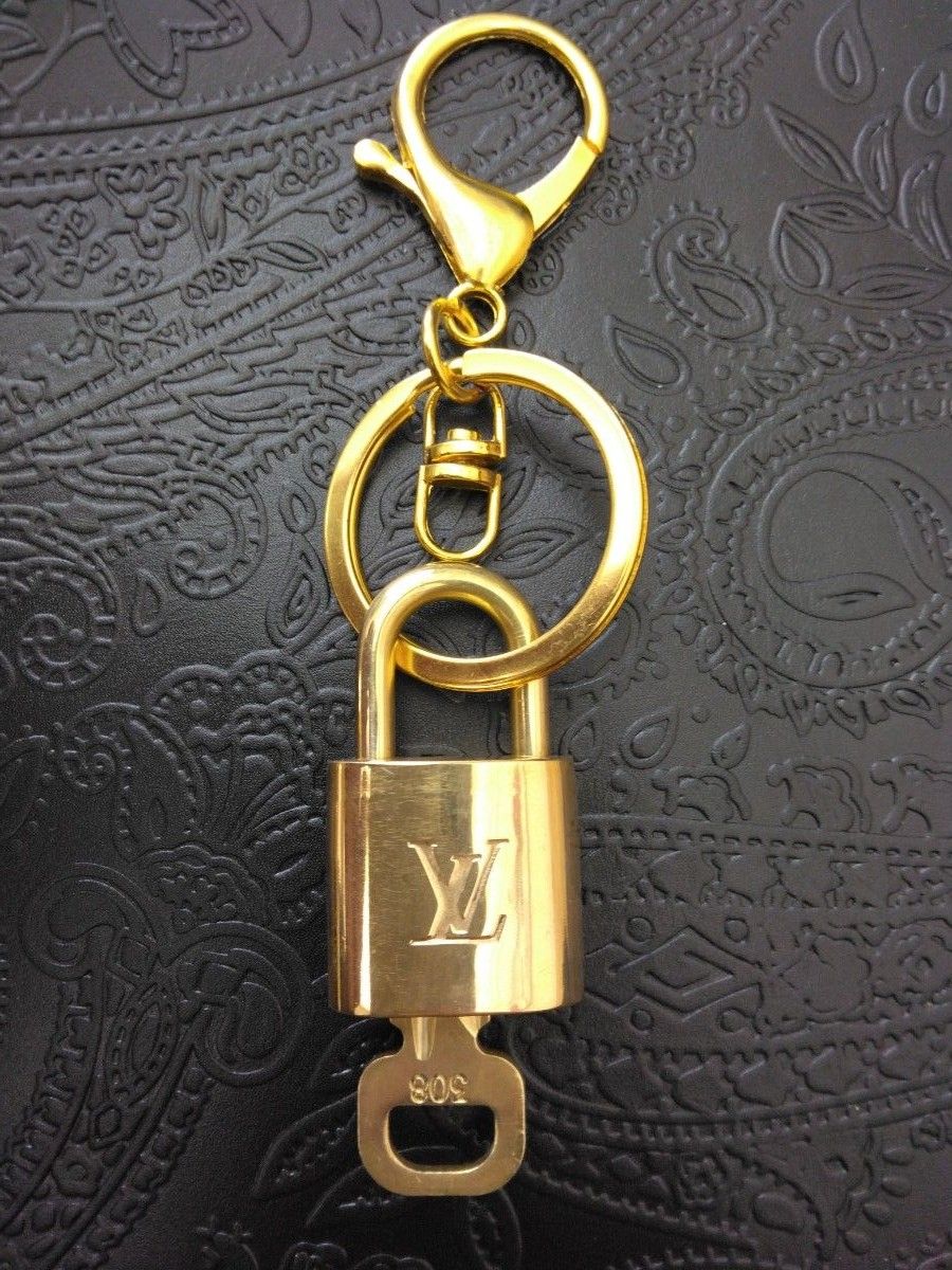 ルイヴィトン 308 パドロック　カデナ 南京錠 鍵付　ゴールド色キーホルダー キーリング　美品