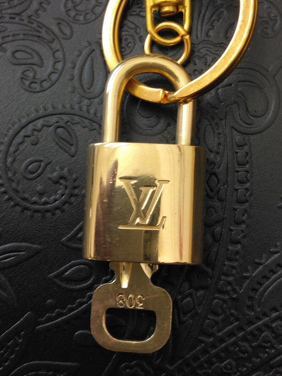 ルイヴィトン 308 パドロック　カデナ 南京錠 鍵付　ゴールド色キーホルダー キーリング　美品