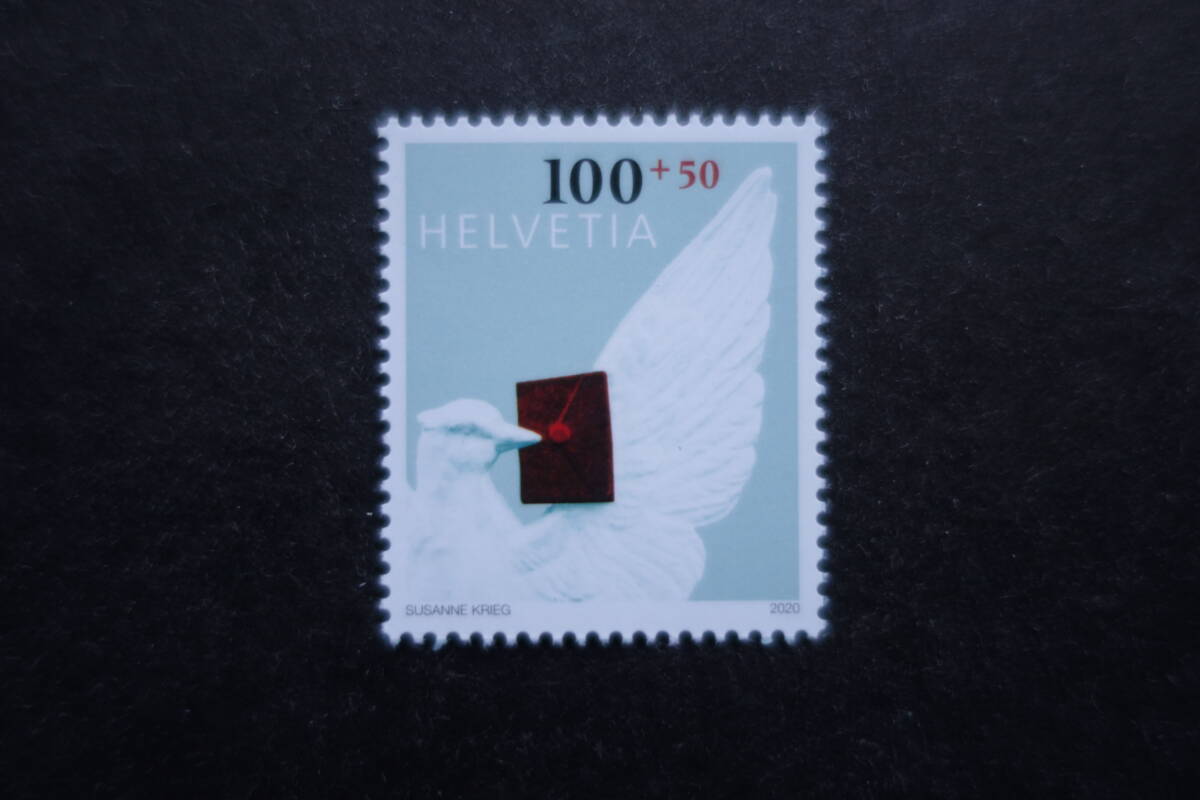 外国切手：スイス切手 「切手の日・バーゼルの鳩175年」 1種完 未使用_画像1