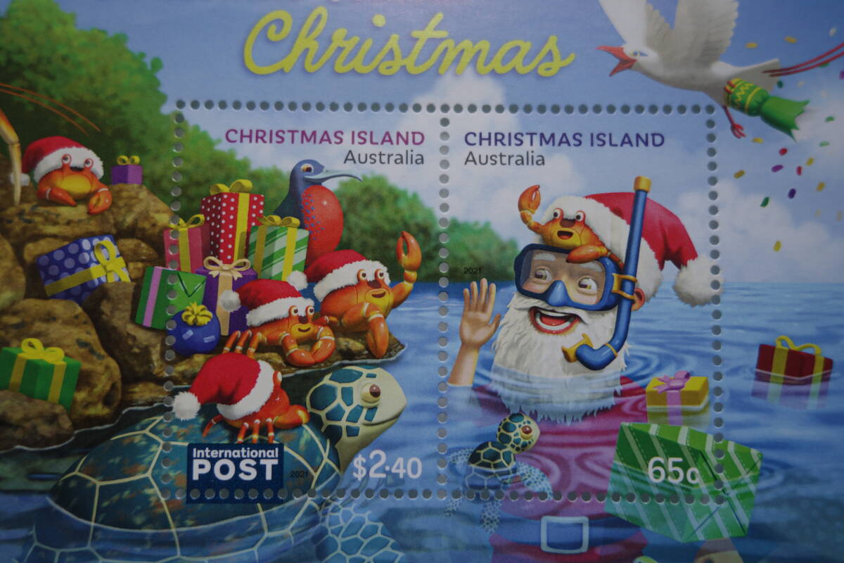 外国切手：クリスマス島切手「クリスマス」 小型シート 未使用_画像2