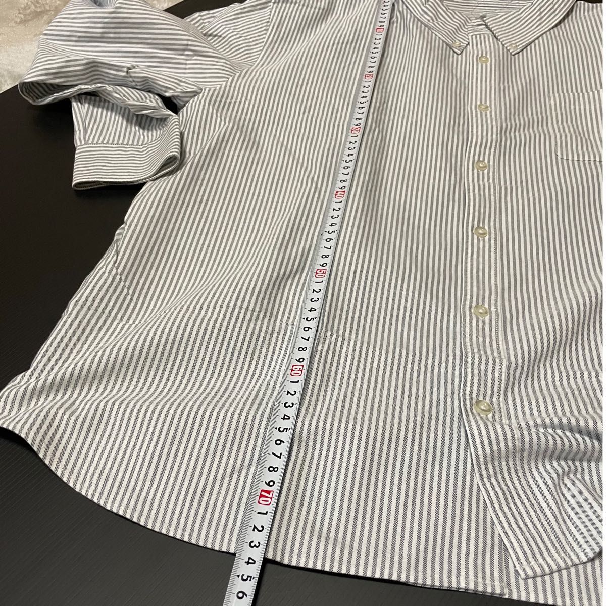 【新品・未使用】メンズ　BIGサイズ　長袖　シャツ　６Ｌ　ホワイト／グレー