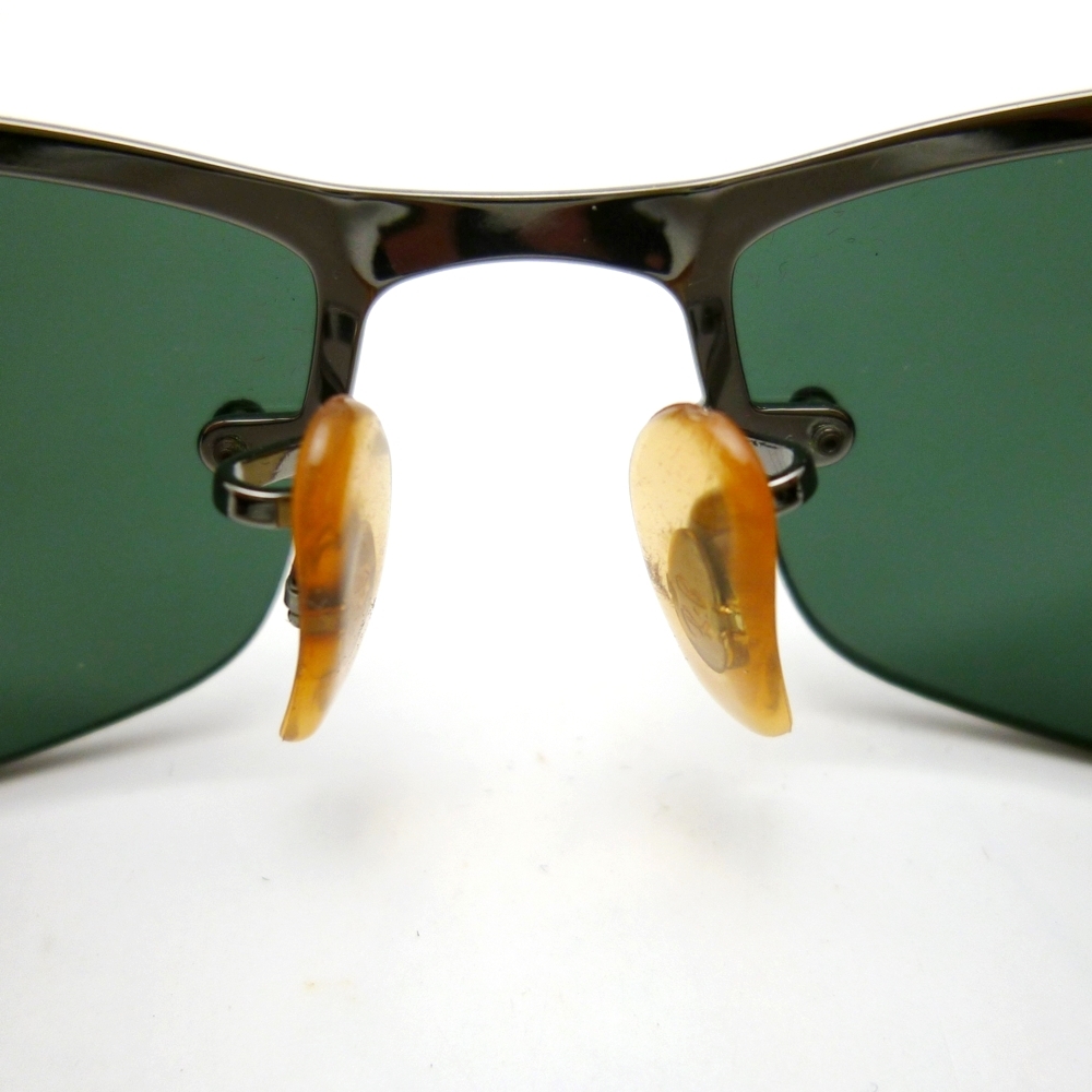 A24-572　Ray-Ban レイバン RB3186 TOP BAR REC 004/71 63ロ15 サングラス メタルリム アイウェア ガンメタル グレイグリーン レンズカーブ_画像6