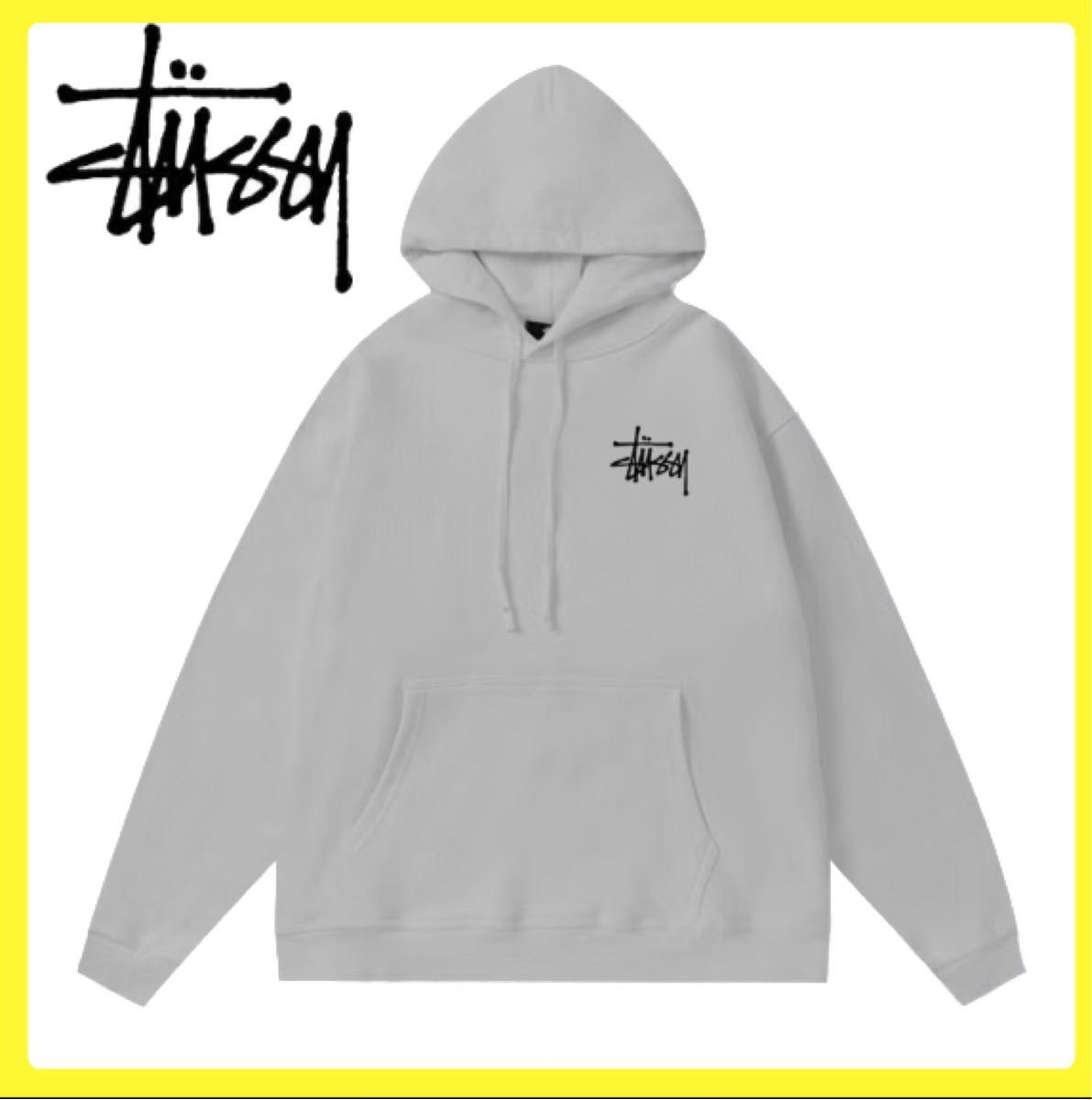 【最終値下げ！】新品 未使用 ストゥーシー STUSSY パーカー プルオーバー ロゴ グレー Lサイズ フーディー