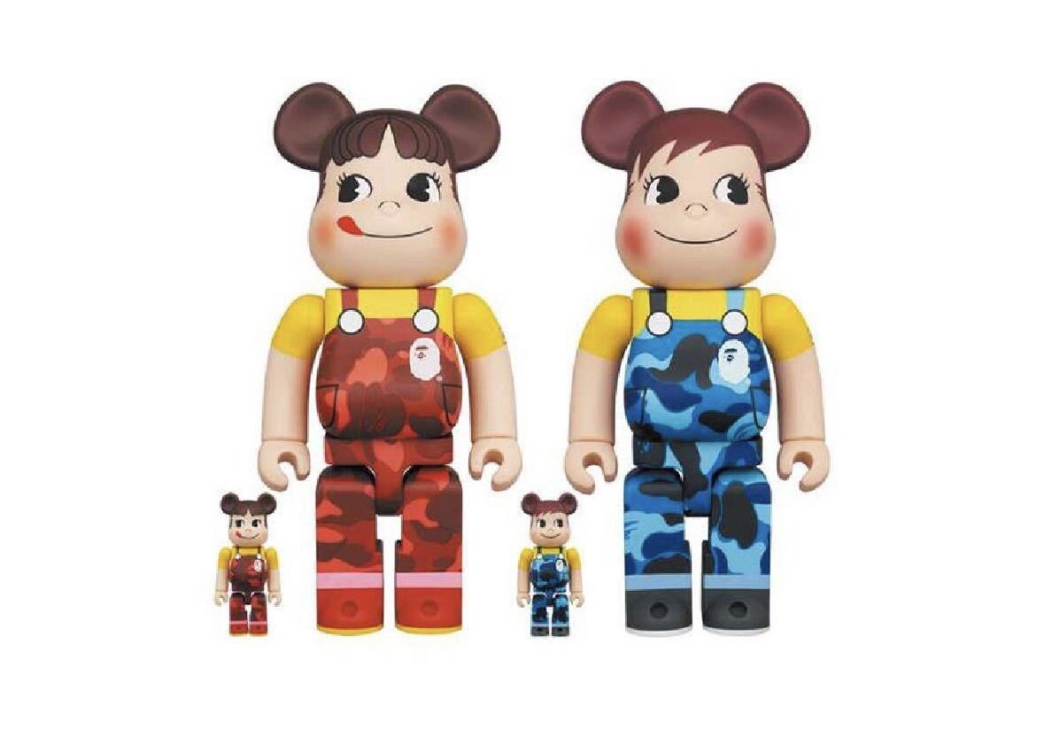 RBRICK ベアブリック メディコムトイ MEDICOM BAPE ベイプ ペコちゃん ポコちゃん 100% 400% 4体セット_画像1