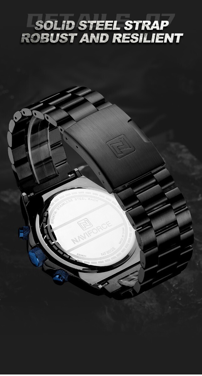 特価 新品 未使用 腕時計 クオーツ メンズ アナログ ビジネス ステンレス ミリタリー スポーツ 防水 耐衝撃 発光 c2489_画像5