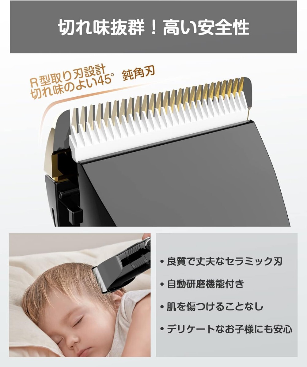 バリカン【2024新登場 USB充電式】ヘアカッター メンズ 電動ばりかん 散髪用 自動研磨 プロ仕様 0.8-26mm対応 LEDディスプレイ 