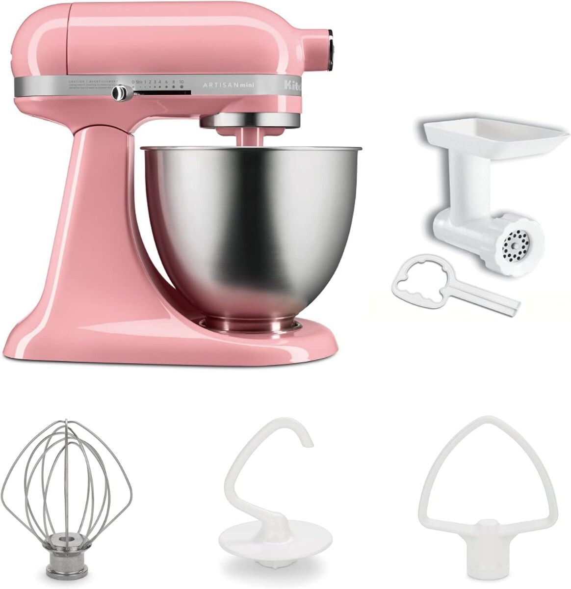  kitchen aid (Kitchen Aid) KitchenAid 3.5QT stand mixer + hood grinder special set pink 