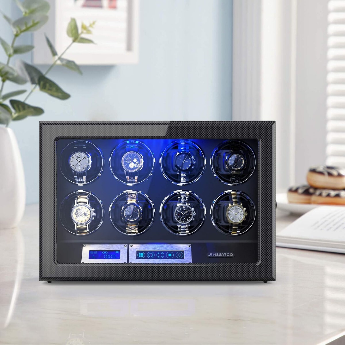  winding machine 8ps.@ hoisting wristwatch self-winding watch up machine watch Winder quiet sound design LCD touch screen 