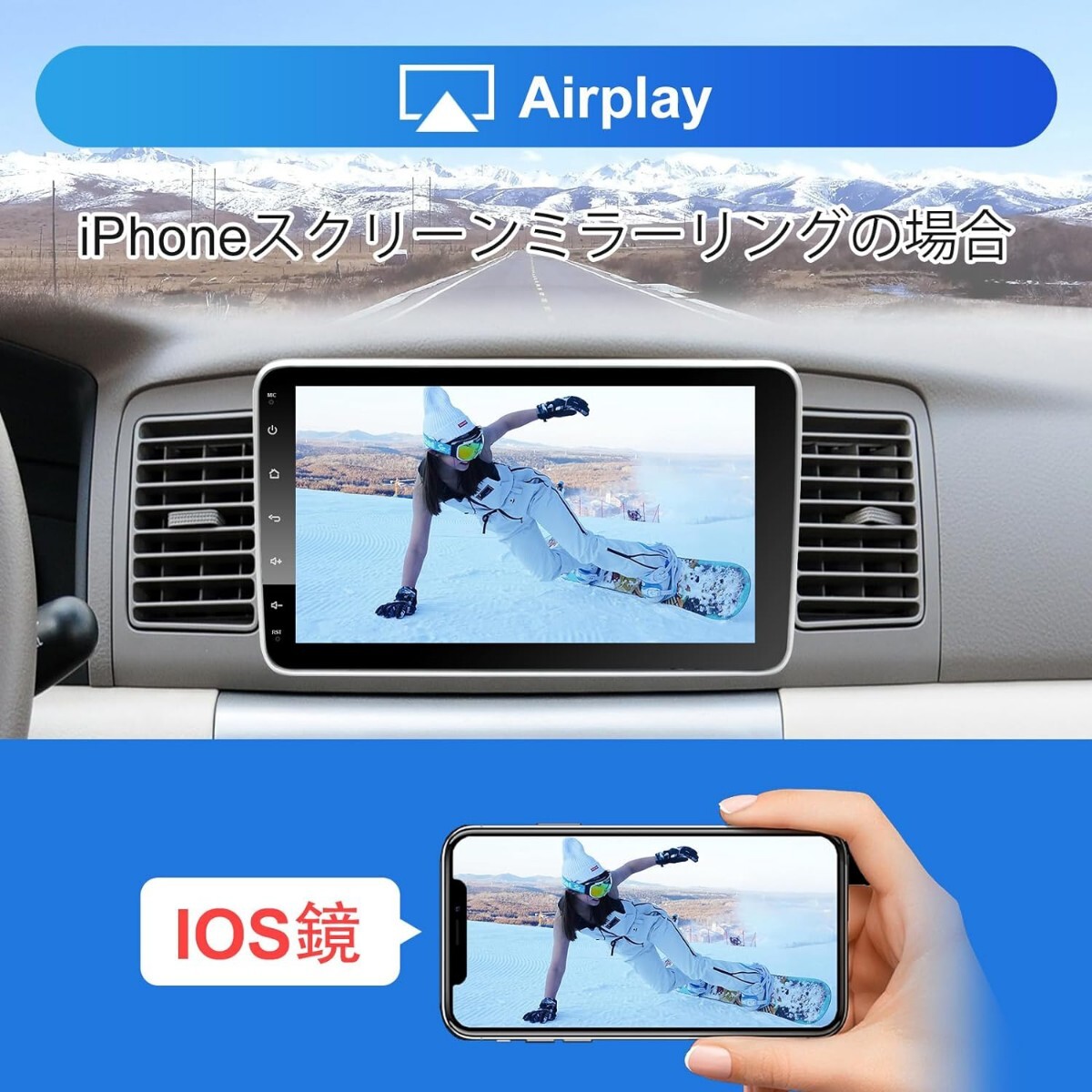 IYING display audio 10 -inch 2din car navigation system wireless Apple car Play & Android auto correspondence Car Audio Smart 