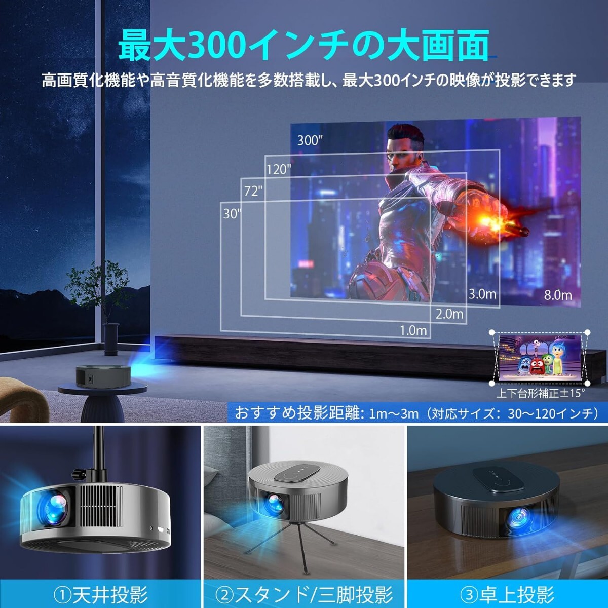 プロジェクター【EXTEDRG 2024進級版】 18000LM高輝度 リアル プロジェクター【EXTEDRG 2024進級版】 18000LM高輝度 リアル