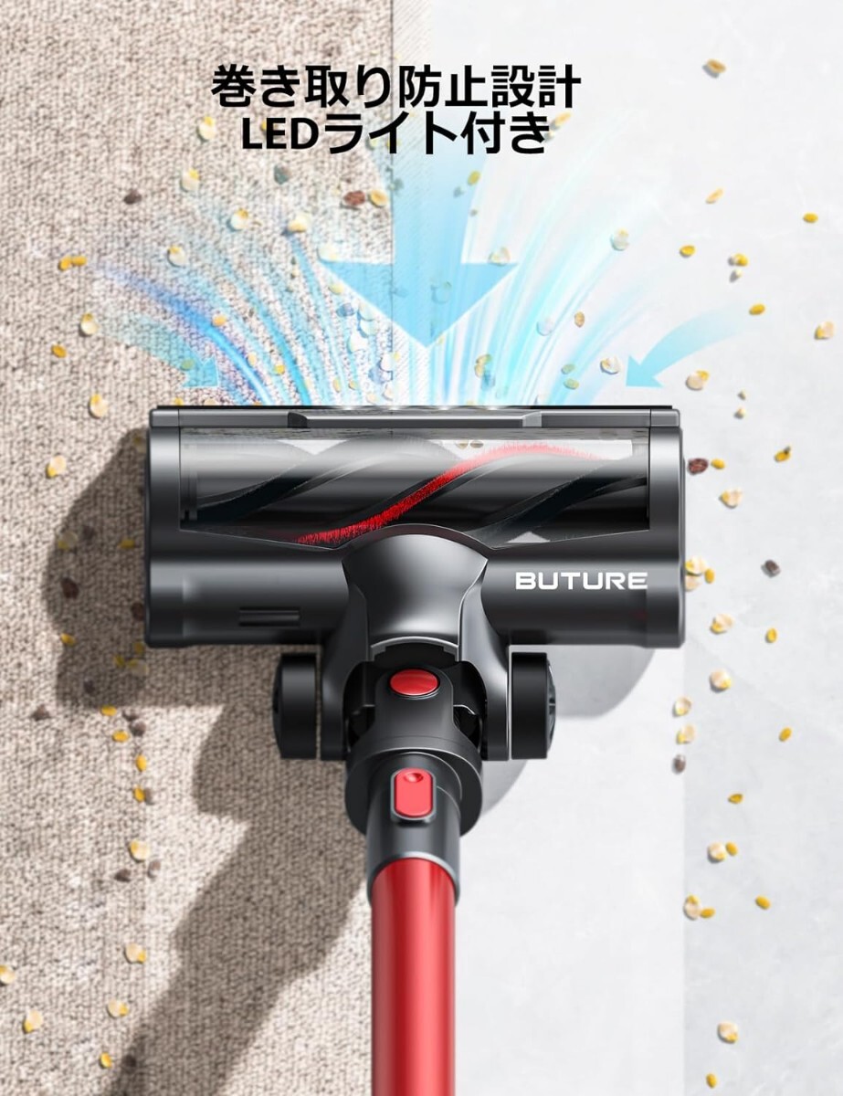 BuTure コードレス掃除機 38KPa 450W 55分間稼働 壁掛け可能 BuTure コードレス掃除機 38KPa 450W 55分間稼働 壁掛け可能