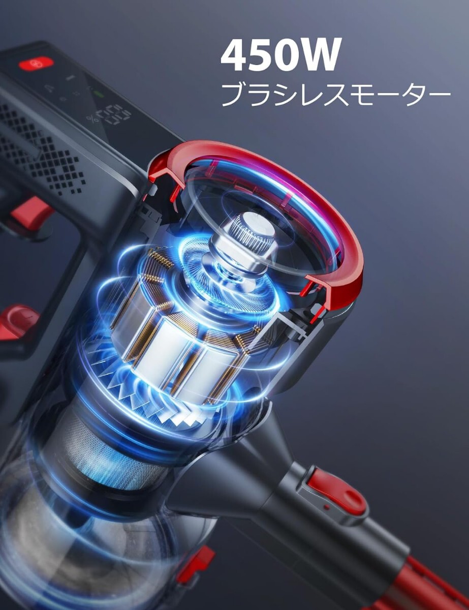 BuTure コードレス掃除機 38KPa 450W 55分間稼働 壁掛け可能 BuTure コードレス掃除機 38KPa 450W 55分間稼働 壁掛け可能