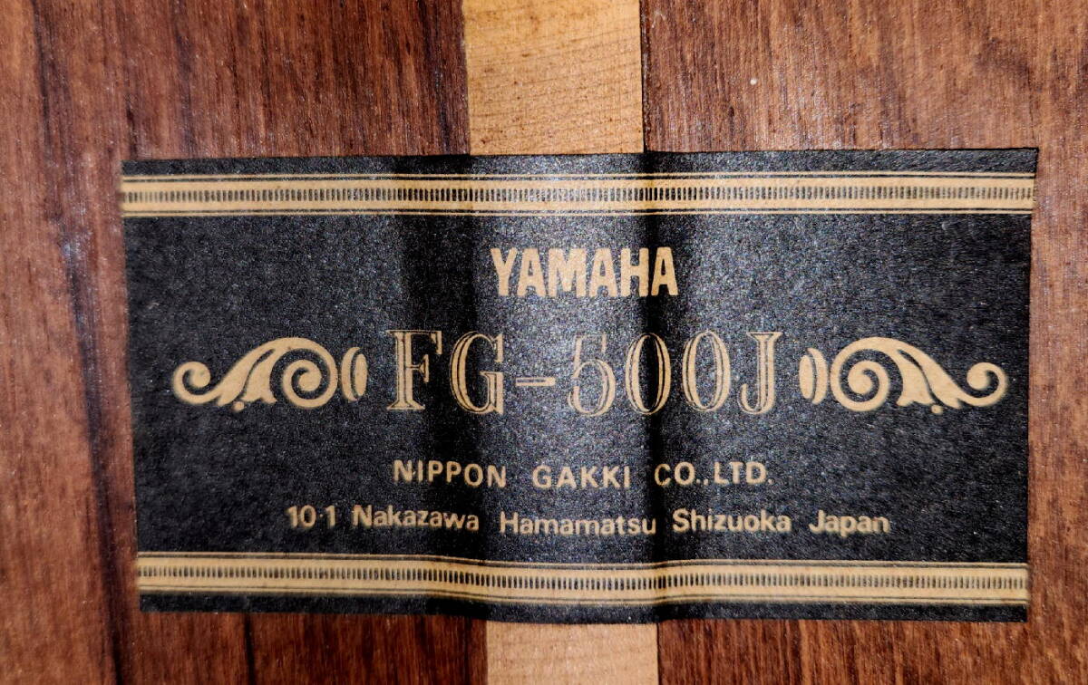 ★★★　YAMAHAビンテージギター　FG-500J　ヤマハ最上級の近年製ハードケース付き★★★_画像8